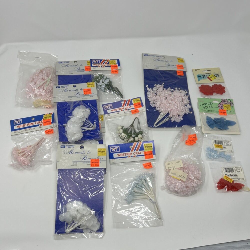 Vintage Westrim Crafts Flowers Wedding Art Diy Craft Supplies New Old Stock Lot